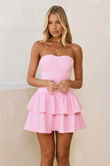 Memory Of Love Strapless Mini Dress Pink