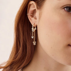 Disney Mickey Mouse Drop Earrings - Gold/Pavé