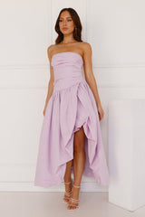 Wedded Romance Strapless Bubble Midi Dress Lilac