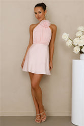 Infinite Charm Halter Mini Dress Pink