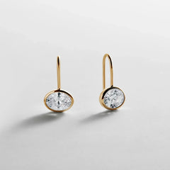 Fallon 14K Gold Bezel Earrings - Gold