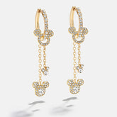 Disney Mickey Mouse Drop Earrings - Gold/Pavé