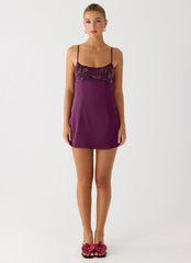 Zion Beaded Mini Dress - Mulberry