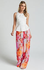 Amalie The Label - Farley Linen Blend Cross Back Top in White