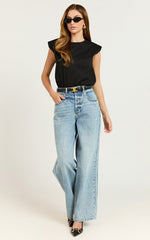 Baylor Tee - Crew Neck Sleeveless in Black