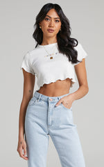 COOLS CLUB - Lettuce Edge Micro Leisure Tee in Off White