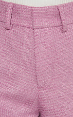 Carrie Shorts - High Waisted Tailored Tweed Shorts in Pink