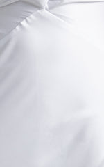 Florentina Midi Dress - Twist Front Open Tie Back Dress in White Satin