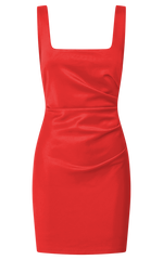 Big Love Mini Dress - Square Neck Bodycon Dress in Red
