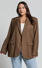 Izara Blazer - Oversized Boyfriend Fit Blazer in Oak