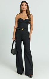 Krishna Jumpsuit - Strapless Bustier Jumpsuit in Black