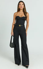 Krishna Jumpsuit - Strapless Bustier Jumpsuit in Black