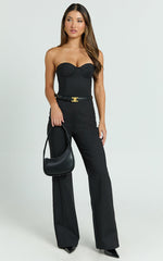 Krishna Jumpsuit - Strapless Bustier Jumpsuit in Black