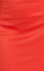 Lainie Maxi Dress - Straight Neck Thigh Split Cross Back in Orange