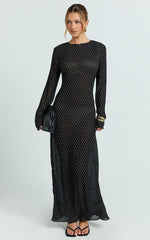 Lioness - Haven Maxi Dress in Noir Polka