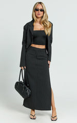 Lioness - Lune Blazer in Onyx Pinstripe
