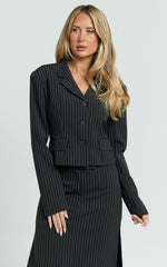 Lioness - Lune Blazer in Onyx Pinstripe