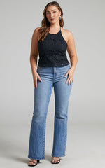 Merthiel Top - Cross Back Top in Black