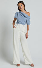 Nalfie Top - Asymmetrical Top in Pastel Blue