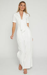 Naples Jumpsuit - Wrap Front Jumpsuit in White