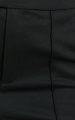 Rhode Pants - Capri Slim Fit Side Split Pants in Black