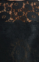 Rimona Maxi Dress - Lace High Neck Bodycon Dress in Black
