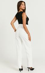 Rogers Pants - High Waisted Pants in Off White