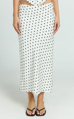 Runaway The Label - Karlita Midi Skirt in White Polka