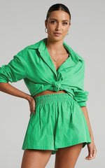 Terah Shorts - High Waisted Shorts in Green