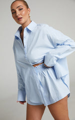 Terah Shorts - High Waisted Shorts in Icy Blue
