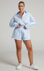 Terah Shorts - High Waisted Shorts in Icy Blue