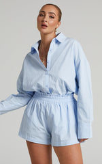 Terah Shorts - High Waisted Shorts in Icy Blue