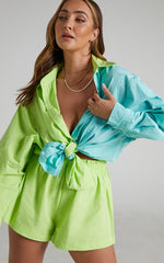 Terah Shorts - High Waisted Shorts in Lime