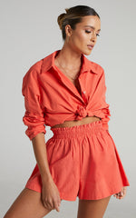 Terah Shorts - High Waisted Shorts in Oxy Fire Red