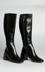 Therapy - Wolf Boots in Black Croc
