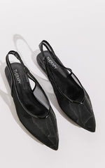Therapy Shoes - Lazer Mesh Sandals in Black Patent
