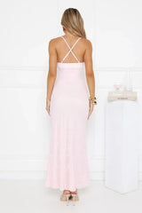 Love Bitten Lace Maxi Dress Pink