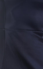 Big Ideas Midi Dress - V Neck Thigh Split Dress in Navy