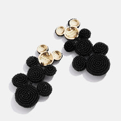 Disney Mickey Mouse Beaded Statement Earrings - Black