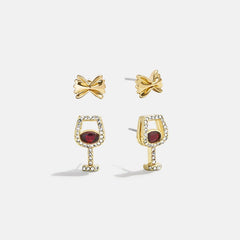 Endless Pastabilities Earring Set - Red Wine Earring Set