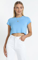 Getting What I Want Top in Dusty Blue