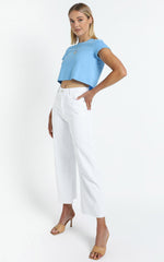 Getting What I Want Top in Dusty Blue