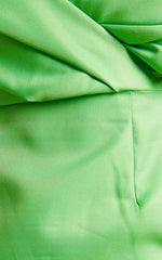 Anastasija Mini Dress - Off Shoulder V Neck Dress in Apple Green
