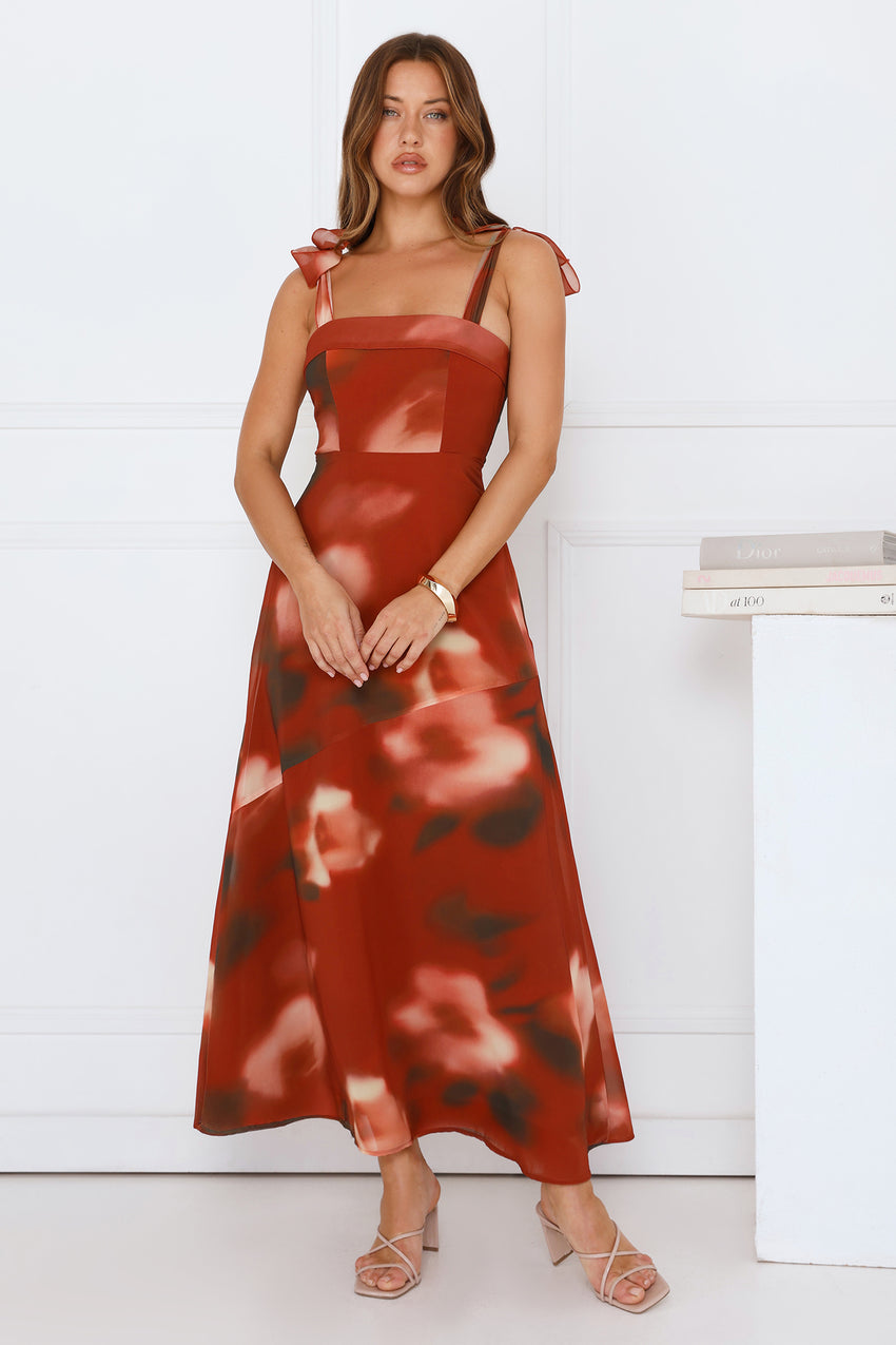 Fresh Feed Maxi Dress Rust