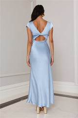 Because You'Re Special Satin Maxi Dress Blue