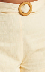 Devera Shorts - Belted High Waist Shorts in Yellow