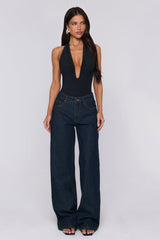 Confident Vibe Halter Bodysuit Black