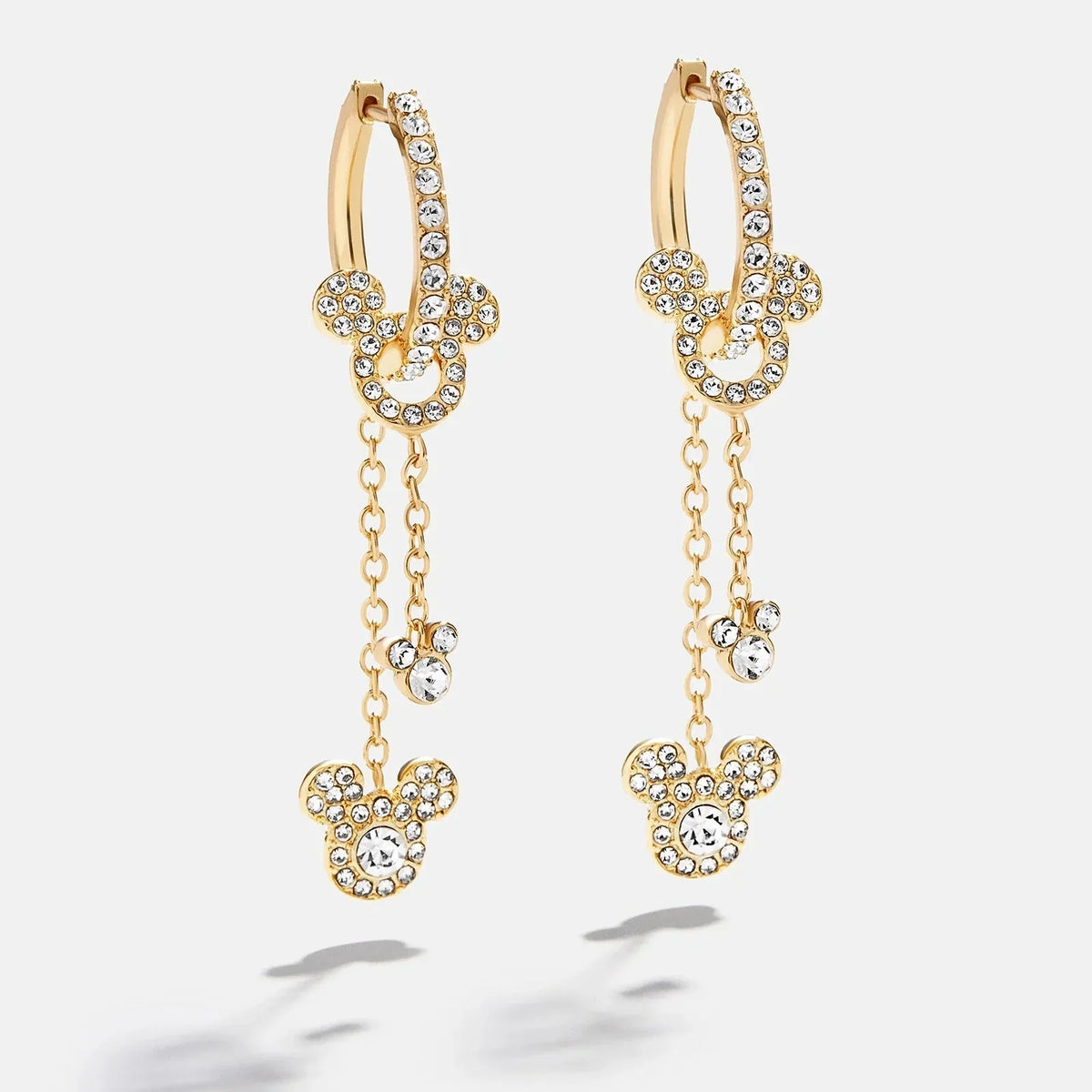 Disney Mickey Mouse Drop Earrings - Gold/Pavé