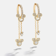 Disney Mickey Mouse Drop Earrings - Gold/Pavé