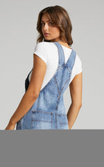 Syden Mini Dress - Overall Denim Dress in Sunday Blue